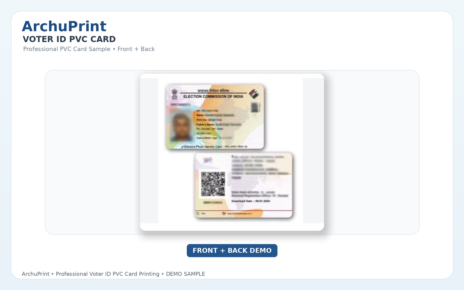 Voter ID PVC Card PVC card sample